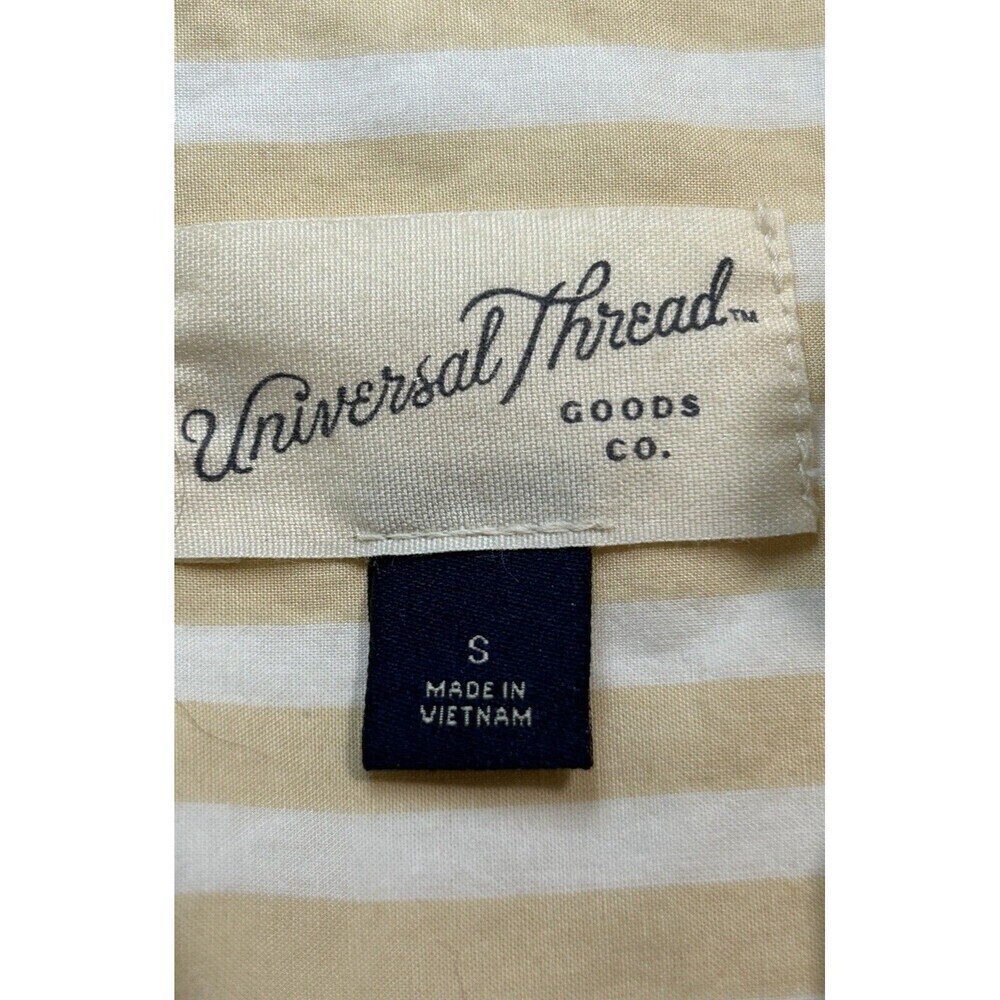 UNIVERSAL THREAD Crop V-neck Collared Stripe Short Sleeve Top Small - Picture 5 of 6